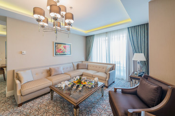 Room interior with modern furniture