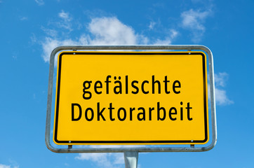 Ortstafel gefälschte Doktorarbeit
