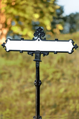 Vintage garden signpost with copy space. Vintage color.
