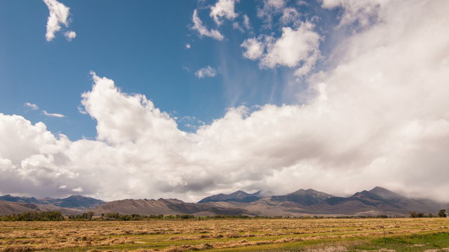Time Lapse 2008: Time lapse storm clouds cross the hills and farmland of Idaho.