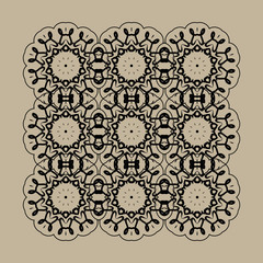 Mandala Print. Retro Ornate Mandala Wallpaper for greeting card