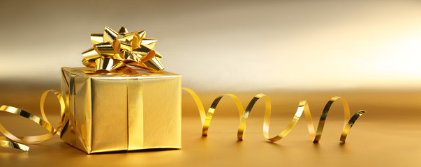Christmas gift box with decorations