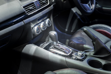Automatic transmission gear shift in car..