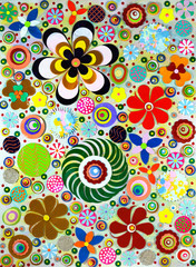 Abstract colourful art, acrylic art painting on canvas, 3d art, three, dimensional embossing and carving, Unique art technique. Highly textured artwork. Flowers.