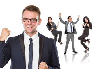 Group of business people celebrating their achievement