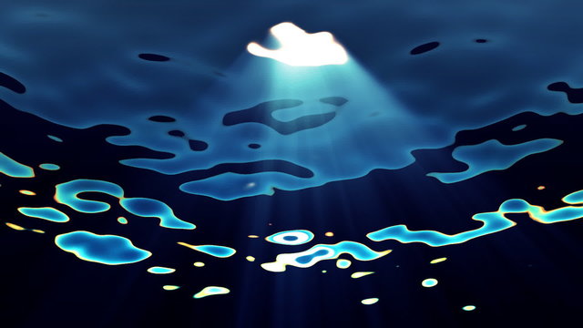 Water FX0108: Light filters down through blue water (Loop).