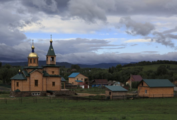 Wooden church in the village Starobelokuriha.