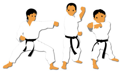 
 空手型（男性セット影付き2） 