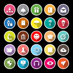 Fototapeta premium Job resume flat icons with long shadow
