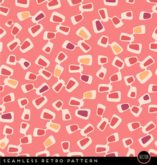 Fototapeta na wymiar seamless retro pattern of connected shapes and spots