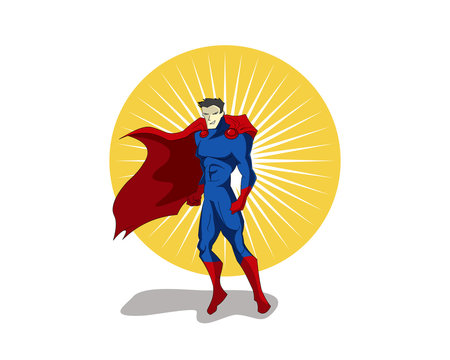Superhero cartoon character vector illustration