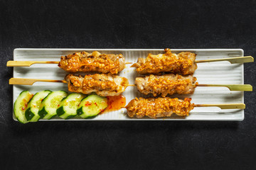 アジア焼き鳥サテ Malaysian chicken charcoal fire barbecue