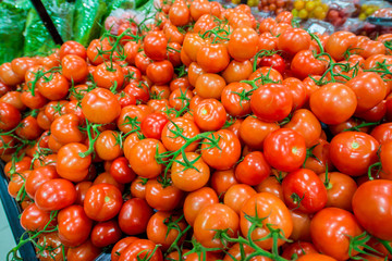 Tomatoes on the supermarket display