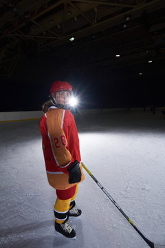 Teen Girl  Ice Hockey Player Portrait