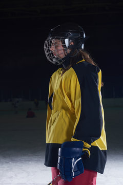 teen girl  ice hockey player portrait