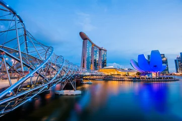 Photo sur Plexiglas Helix Bridge Helix Bridge singapour monument de voyage