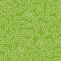 Seamless vector alphabet with Solid color for background and education illustration. EPS 10 & HI-RES JPG Included 