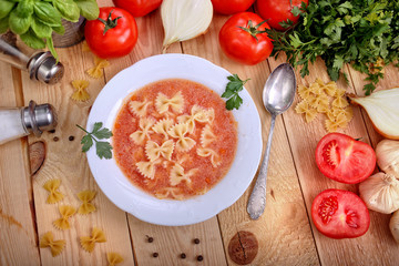 tomato soup as a hot meal,
