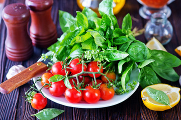 fresh tomato with basil