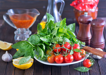 fresh tomato with basil