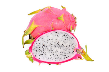 Thai Dragon fruit on white background