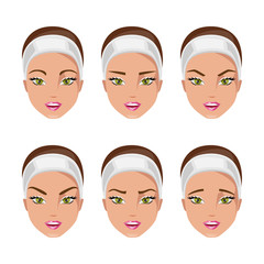 Type of eyebrows. Vector Illustration