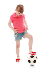 girl with a soccer ball