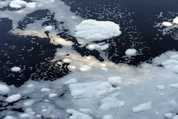 Foam of pollution on the Tiete River