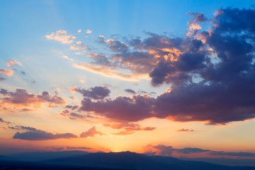 Sky with clouds at sunset