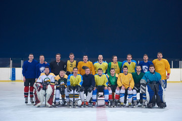 Naklejka premium ice hockey players team portrait