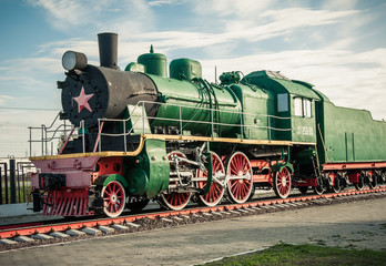 Fototapeta na wymiar old steam locomotives of the 20th century