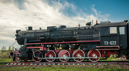 Fototapeta na wymiar old steam locomotives of the 20th century