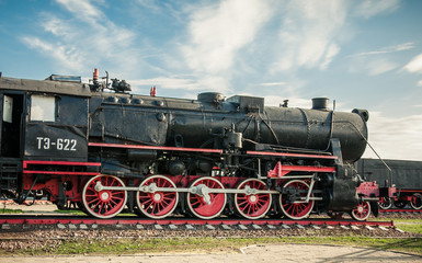 Fototapeta premium old steam locomotives of the 20th century