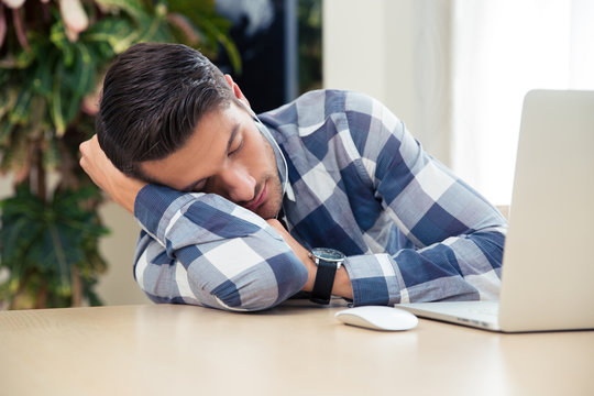Man sleeping at the table