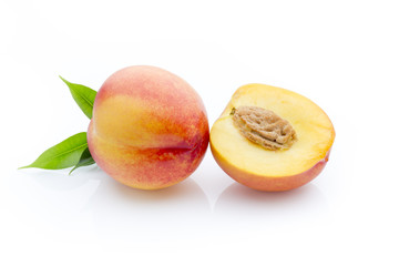Peach on the white isolatd background.