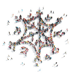group people  shape  snowflake