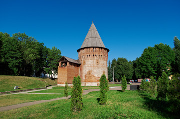 city walls and towers of the ancient fortress