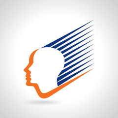 think Thoughts and options. vector illustration of head