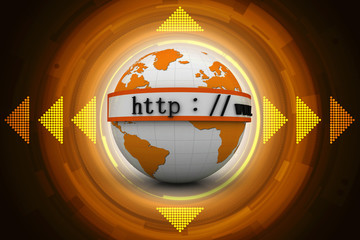 3d illustration of earth globe and laptop