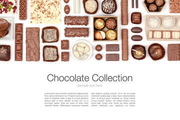 chocolate on white background 