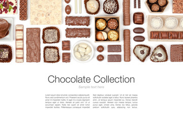 chocolate on white background 