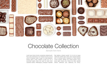 chocolate on white background 