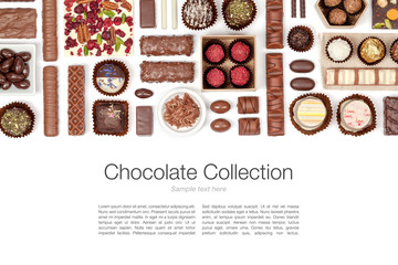 chocolate on white background 