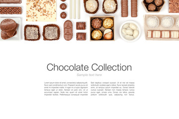 chocolate on white background 