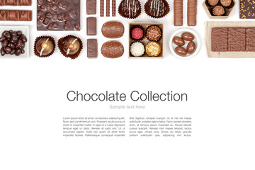 chocolate on white background 