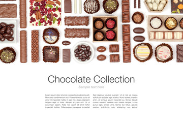 chocolate on white background 