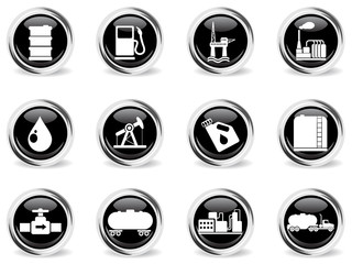 Oil and petrol industry objects icons