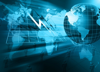 Best Internet Concept of global business. Globe, glowing lines