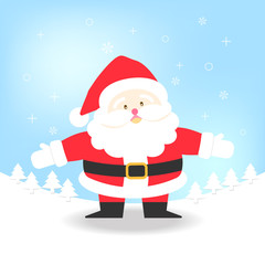 Santa Claus on blue background vector illustration for Christmas