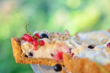 Meringue tart with currants